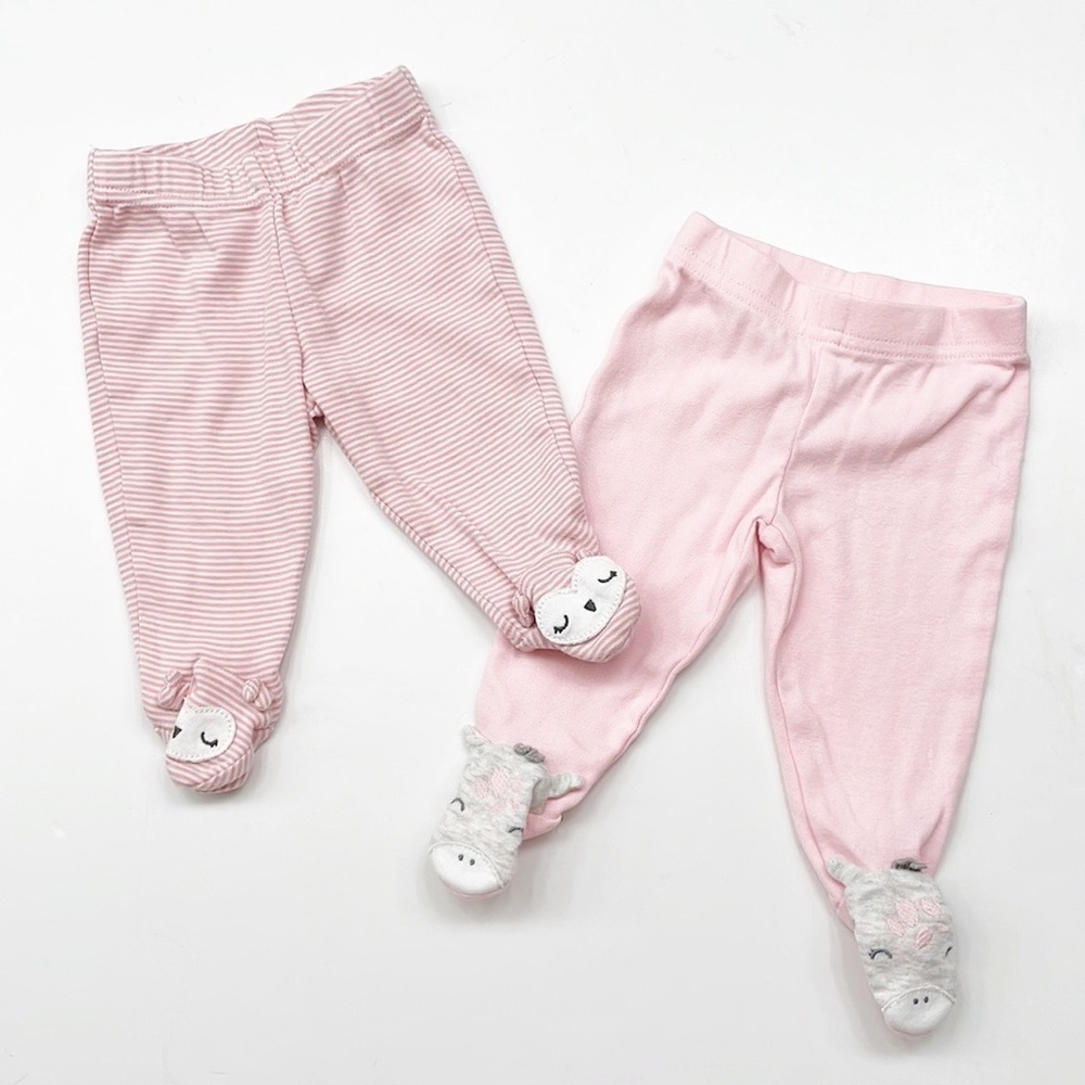 Carter's baby girls pink footed leggings